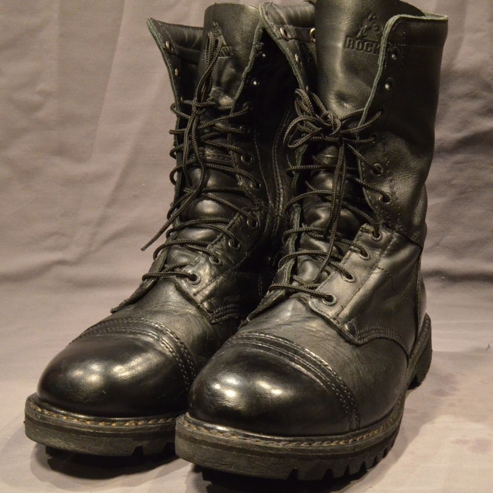 ROCKY Mens US 10 W Paraboot  - Leather Biker Boots